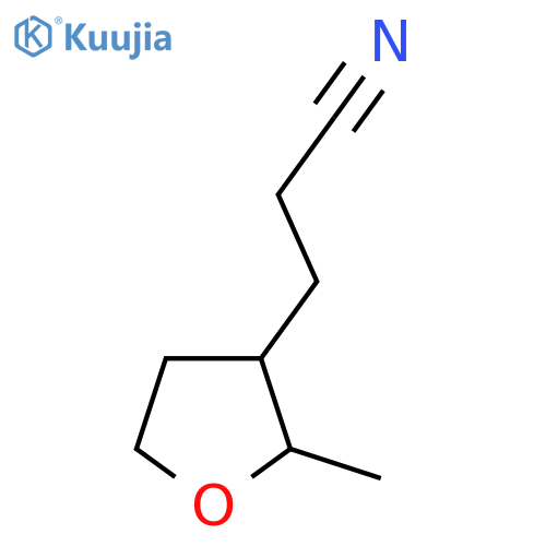 3-(2-methyloxolan-3-yl)propanenitrile structure