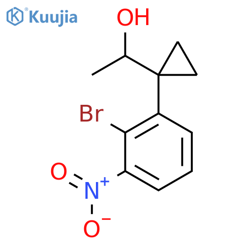 1-1-(2-bromo-3-nitrophenyl)cyclopropylethan-1-ol structure