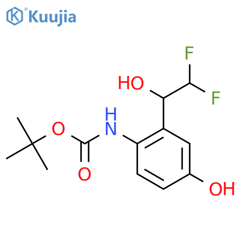 tert-butyl N-2-(2,2-difluoro-1-hydroxyethyl)-4-hydroxyphenylcarbamate structure