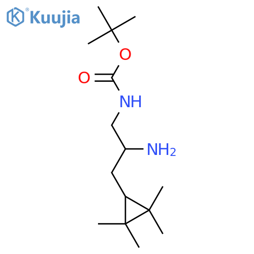 tert-butyl N-2-amino-3-(2,2,3,3-tetramethylcyclopropyl)propylcarbamate structure