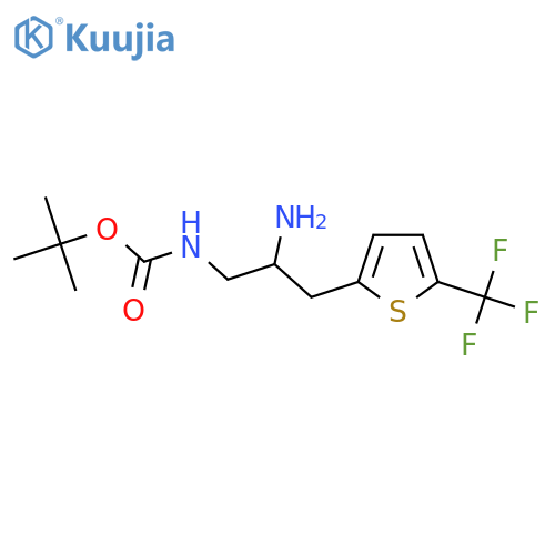 tert-butyl N-{2-amino-3-5-(trifluoromethyl)thiophen-2-ylpropyl}carbamate structure