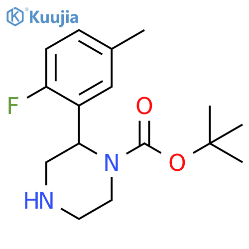 tert-butyl 2-(2-fluoro-5-methylphenyl)piperazine-1-carboxylate structure