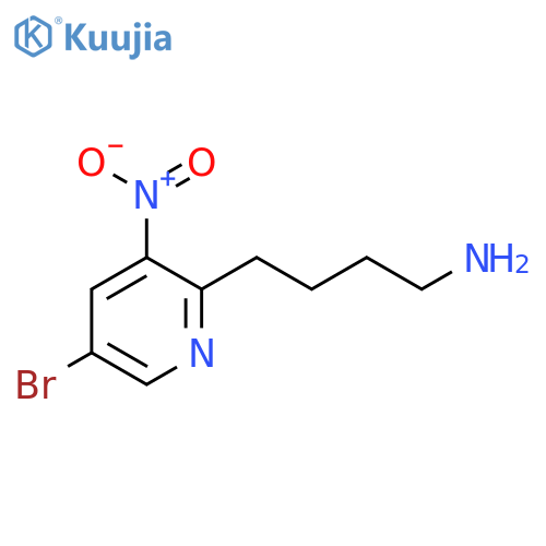 4-(5-bromo-3-nitropyridin-2-yl)butan-1-amine structure
