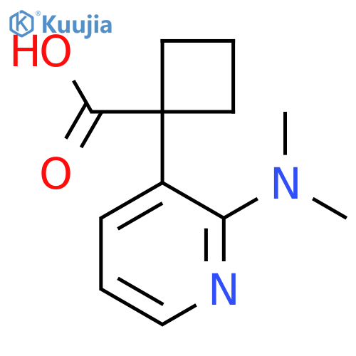 1-2-(dimethylamino)pyridin-3-ylcyclobutane-1-carboxylic acid structure