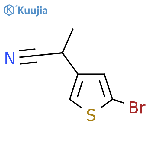 2-(5-bromothiophen-3-yl)propanenitrile structure