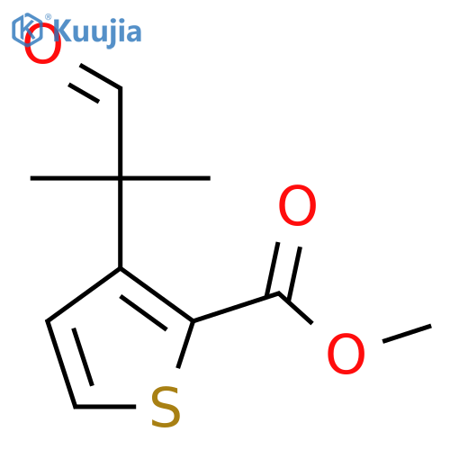 methyl 3-(2-methyl-1-oxopropan-2-yl)thiophene-2-carboxylate structure