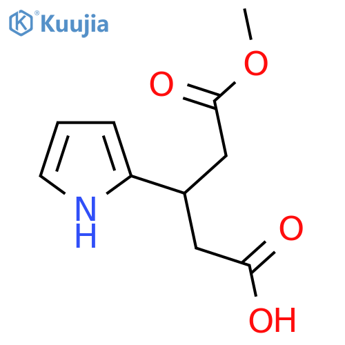 5-methoxy-5-oxo-3-(1H-pyrrol-2-yl)pentanoic acid structure