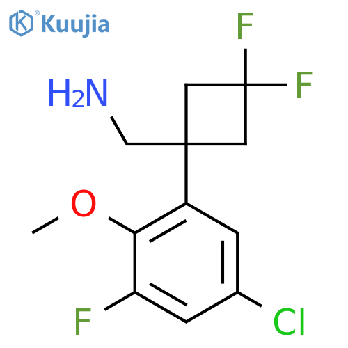 1-(5-chloro-3-fluoro-2-methoxyphenyl)-3,3-difluorocyclobutylmethanamine structure