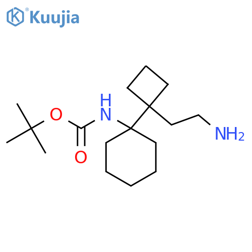 tert-butyl N-{1-1-(2-aminoethyl)cyclobutylcyclohexyl}carbamate structure
