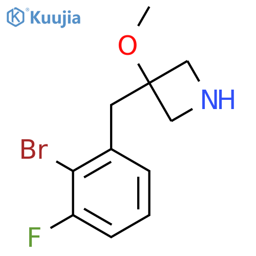 3-(2-bromo-3-fluorophenyl)methyl-3-methoxyazetidine structure