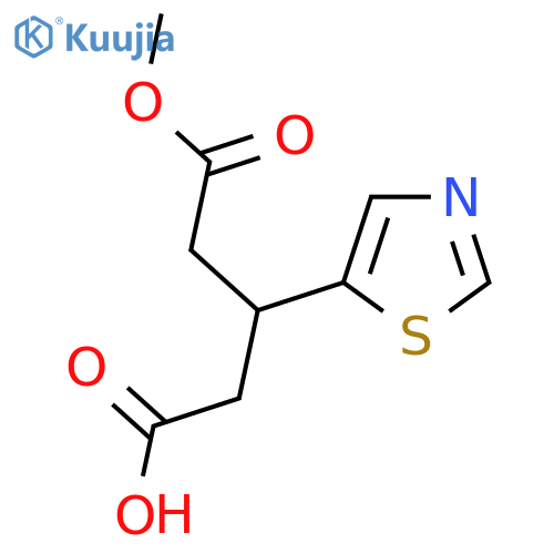 5-methoxy-5-oxo-3-(1,3-thiazol-5-yl)pentanoic acid structure