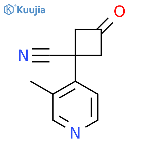 1-(3-methylpyridin-4-yl)-3-oxocyclobutane-1-carbonitrile structure