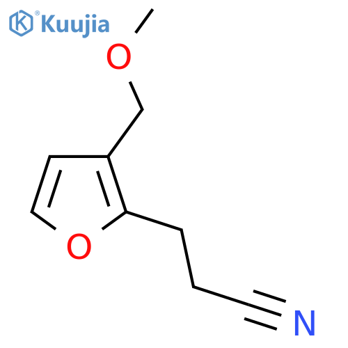 3-3-(methoxymethyl)furan-2-ylpropanenitrile structure