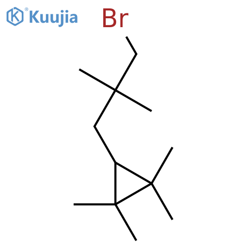 3-(3-bromo-2,2-dimethylpropyl)-1,1,2,2-tetramethylcyclopropane structure