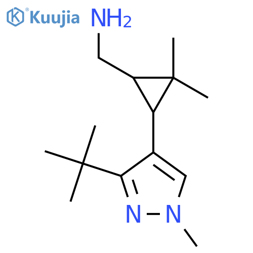 3-(3-tert-butyl-1-methyl-1H-pyrazol-4-yl)-2,2-dimethylcyclopropylmethanamine structure