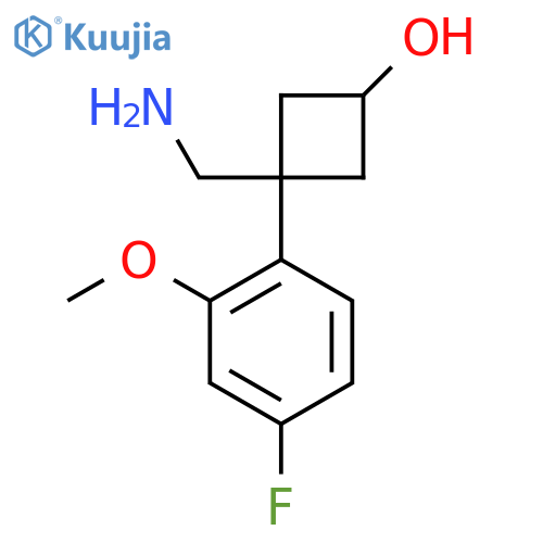 3-(aminomethyl)-3-(4-fluoro-2-methoxyphenyl)cyclobutan-1-ol structure
