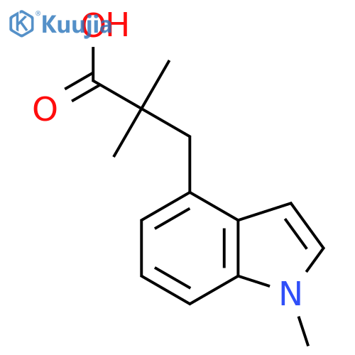 2,2-dimethyl-3-(1-methyl-1H-indol-4-yl)propanoic acid structure