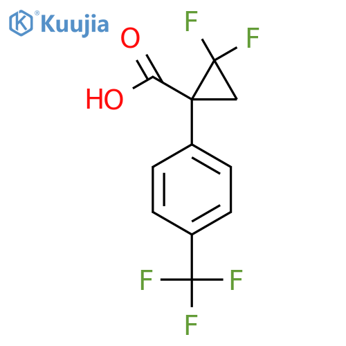 2,2-difluoro-1-4-(trifluoromethyl)phenylcyclopropane-1-carboxylic acid structure