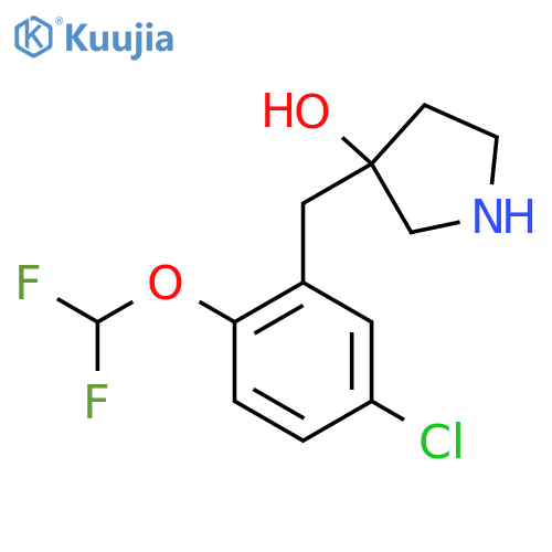 3-{5-chloro-2-(difluoromethoxy)phenylmethyl}pyrrolidin-3-ol structure