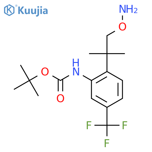 tert-butyl N-{2-1-(aminooxy)-2-methylpropan-2-yl-5-(trifluoromethyl)phenyl}carbamate structure