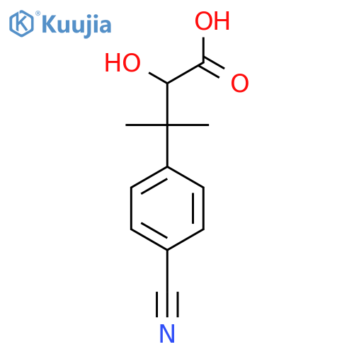 3-(4-cyanophenyl)-2-hydroxy-3-methylbutanoic acid structure