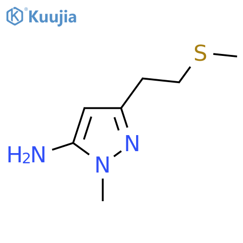 1-methyl-3-2-(methylsulfanyl)ethyl-1H-pyrazol-5-amine structure