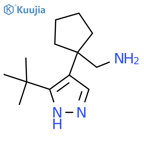 1-(3-tert-butyl-1H-pyrazol-4-yl)cyclopentylmethanamine structure