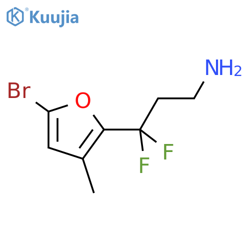 3-(5-bromo-3-methylfuran-2-yl)-3,3-difluoropropan-1-amine structure