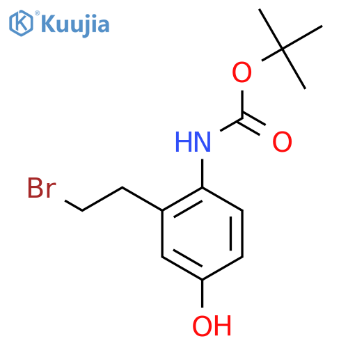 tert-butyl N-2-(2-bromoethyl)-4-hydroxyphenylcarbamate structure