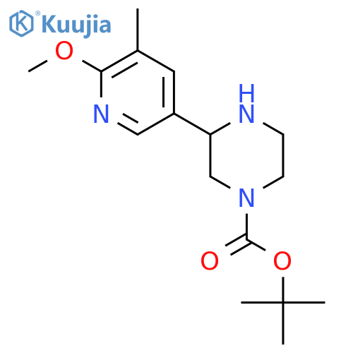 tert-butyl 3-(6-methoxy-5-methylpyridin-3-yl)piperazine-1-carboxylate structure
