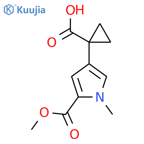 1-5-(methoxycarbonyl)-1-methyl-1H-pyrrol-3-ylcyclopropane-1-carboxylic acid structure