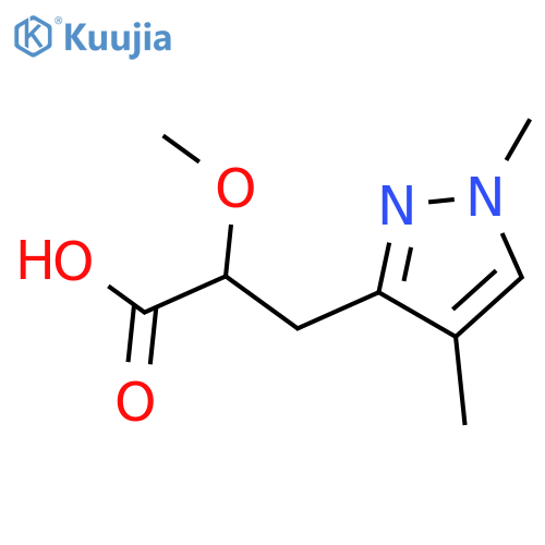 3-(1,4-dimethyl-1H-pyrazol-3-yl)-2-methoxypropanoic acid structure