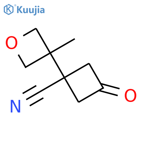 1-(3-methyloxetan-3-yl)-3-oxocyclobutane-1-carbonitrile structure