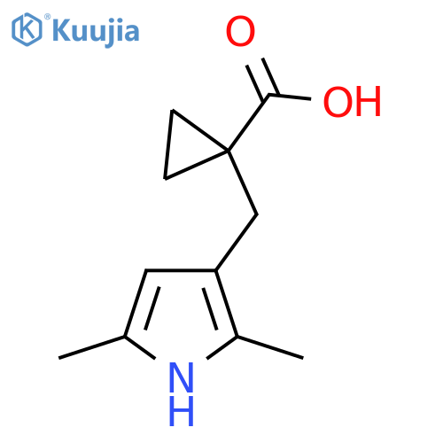 1-(2,5-dimethyl-1H-pyrrol-3-yl)methylcyclopropane-1-carboxylic acid structure