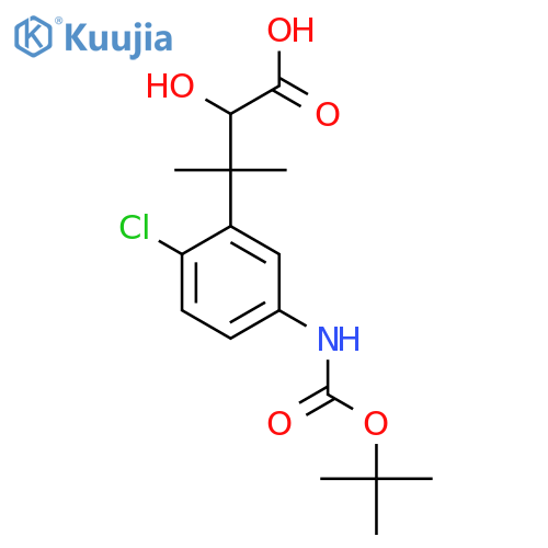 3-(5-{(tert-butoxy)carbonylamino}-2-chlorophenyl)-2-hydroxy-3-methylbutanoic acid structure