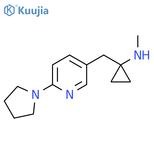 N-methyl-1-{6-(pyrrolidin-1-yl)pyridin-3-ylmethyl}cyclopropan-1-amine structure