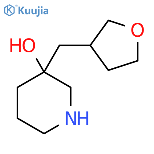 3-(oxolan-3-yl)methylpiperidin-3-ol structure