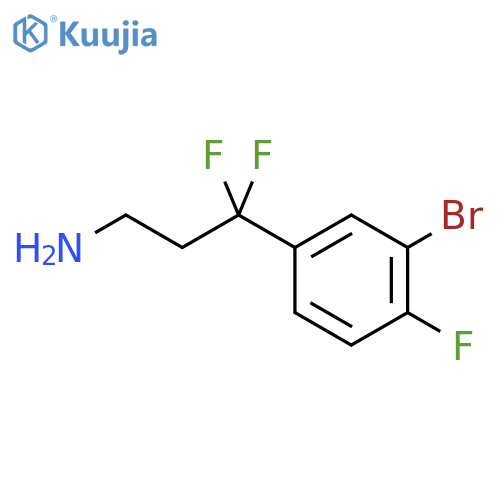 3-(3-bromo-4-fluorophenyl)-3,3-difluoropropan-1-amine structure