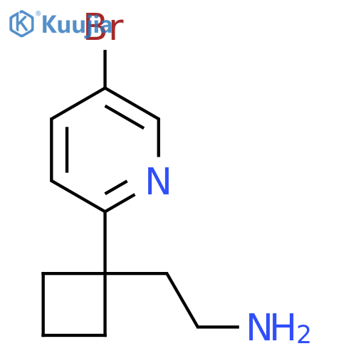 2-1-(5-bromopyridin-2-yl)cyclobutylethan-1-amine structure