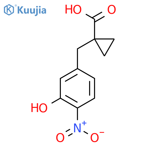 1-(3-hydroxy-4-nitrophenyl)methylcyclopropane-1-carboxylic acid structure