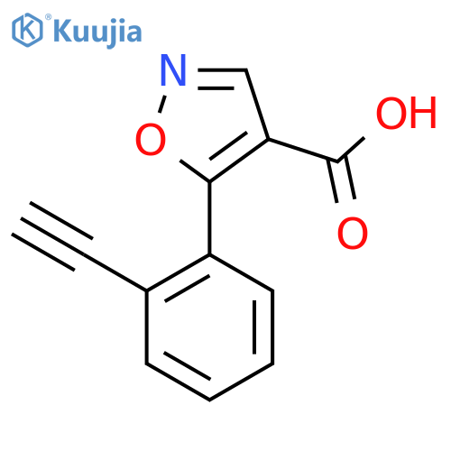 5-(2-ethynylphenyl)-1,2-oxazole-4-carboxylic acid structure