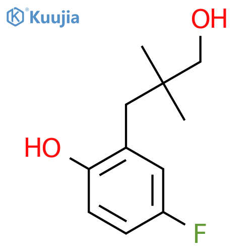 4-fluoro-2-(3-hydroxy-2,2-dimethylpropyl)phenol structure