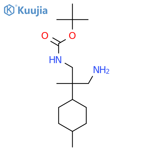 tert-butyl N-3-amino-2-methyl-2-(4-methylcyclohexyl)propylcarbamate structure