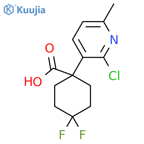 1-(2-chloro-6-methylpyridin-3-yl)-4,4-difluorocyclohexane-1-carboxylic acid structure
