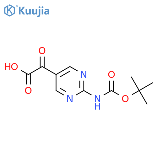 2-(2-{(tert-butoxy)carbonylamino}pyrimidin-5-yl)-2-oxoacetic acid structure