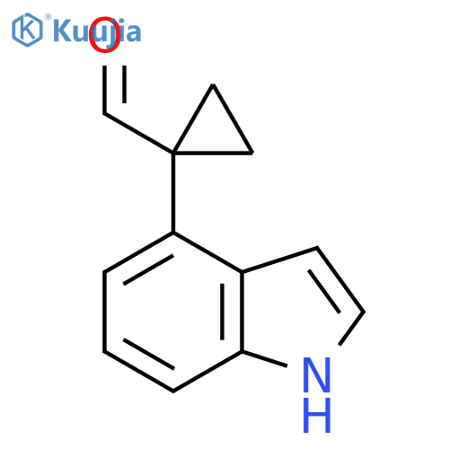 1-(1H-indol-4-yl)cyclopropane-1-carbaldehyde structure