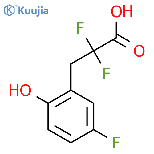2,2-difluoro-3-(5-fluoro-2-hydroxyphenyl)propanoic acid structure