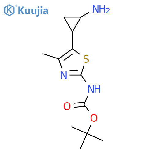 tert-butyl N-5-(2-aminocyclopropyl)-4-methyl-1,3-thiazol-2-ylcarbamate structure
