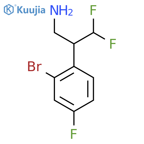 2-(2-bromo-4-fluorophenyl)-3,3-difluoropropan-1-amine structure