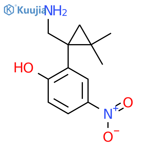 2-[1-(Aminomethyl)-2,2-dimethylcyclopropyl]-4-nitrophenol structure